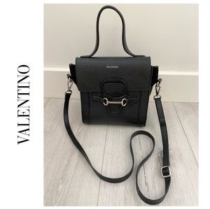 ‼️SOLD‼️Valentino Black Leather Boxy Crossbody Handbag